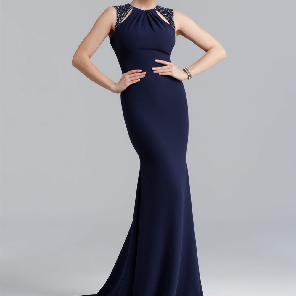 NWT Badgley Mischka STUNNING beaded gown